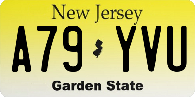 NJ license plate A79YVU