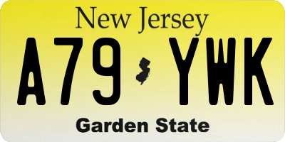 NJ license plate A79YWK