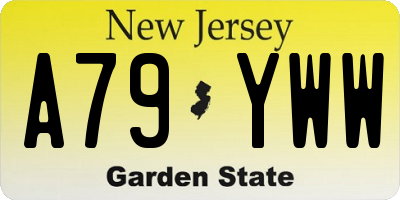 NJ license plate A79YWW
