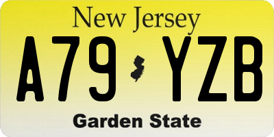 NJ license plate A79YZB