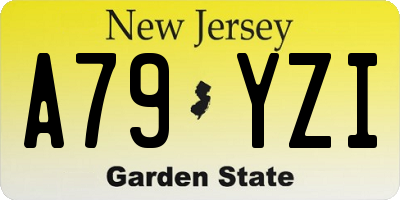NJ license plate A79YZI