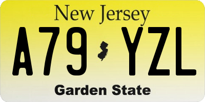 NJ license plate A79YZL