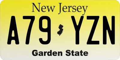 NJ license plate A79YZN