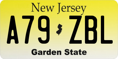 NJ license plate A79ZBL