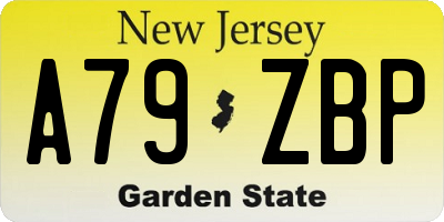 NJ license plate A79ZBP