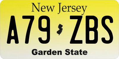 NJ license plate A79ZBS