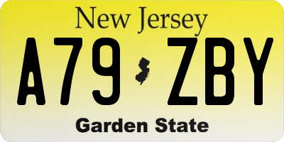 NJ license plate A79ZBY