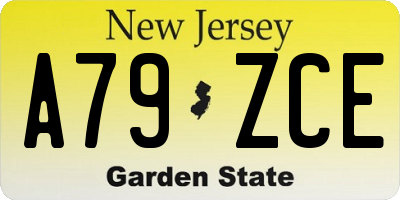 NJ license plate A79ZCE