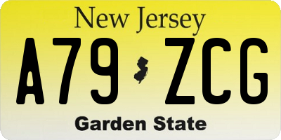 NJ license plate A79ZCG