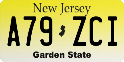 NJ license plate A79ZCI
