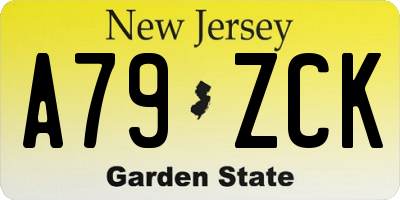 NJ license plate A79ZCK