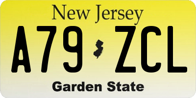 NJ license plate A79ZCL