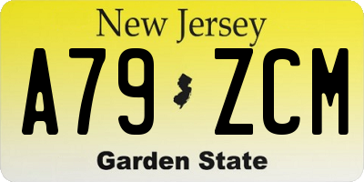 NJ license plate A79ZCM