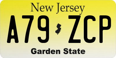 NJ license plate A79ZCP