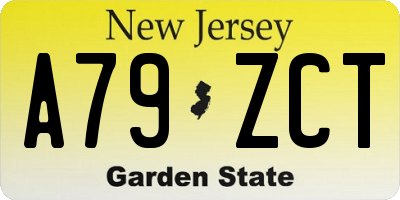 NJ license plate A79ZCT