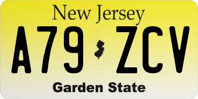 NJ license plate A79ZCV