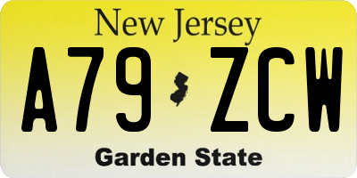 NJ license plate A79ZCW