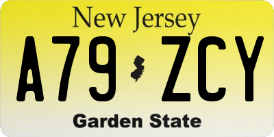 NJ license plate A79ZCY