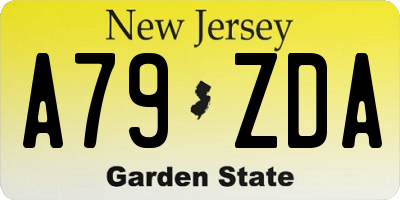 NJ license plate A79ZDA
