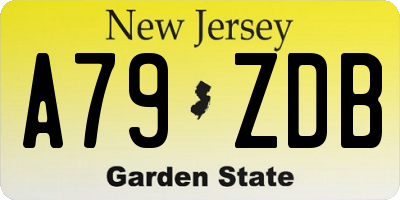 NJ license plate A79ZDB