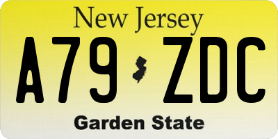 NJ license plate A79ZDC