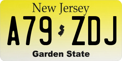 NJ license plate A79ZDJ