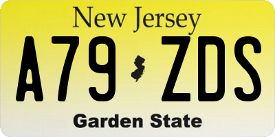NJ license plate A79ZDS