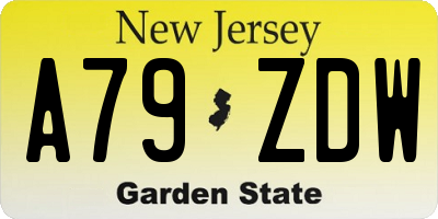 NJ license plate A79ZDW