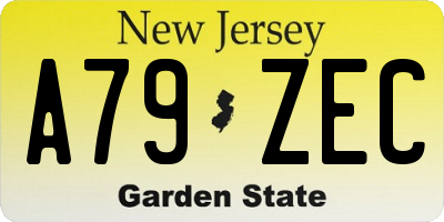 NJ license plate A79ZEC