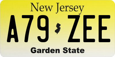 NJ license plate A79ZEE