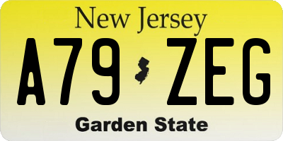 NJ license plate A79ZEG