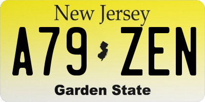NJ license plate A79ZEN