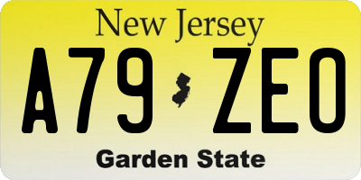 NJ license plate A79ZEO