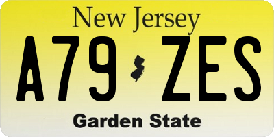 NJ license plate A79ZES