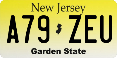 NJ license plate A79ZEU