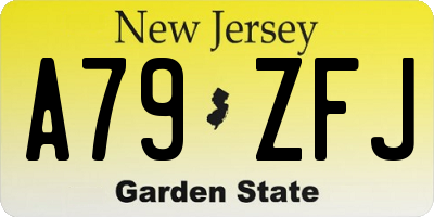 NJ license plate A79ZFJ