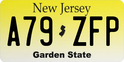 NJ license plate A79ZFP
