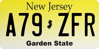 NJ license plate A79ZFR