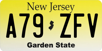 NJ license plate A79ZFV