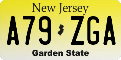 NJ license plate A79ZGA
