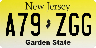 NJ license plate A79ZGG