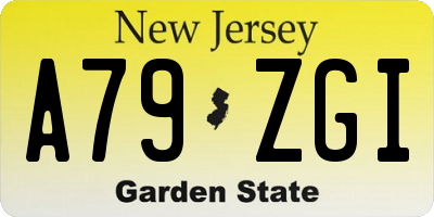 NJ license plate A79ZGI