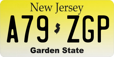 NJ license plate A79ZGP