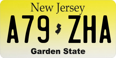 NJ license plate A79ZHA