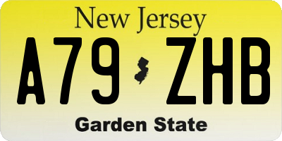 NJ license plate A79ZHB