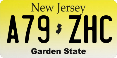 NJ license plate A79ZHC