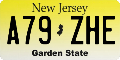 NJ license plate A79ZHE