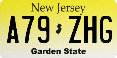NJ license plate A79ZHG