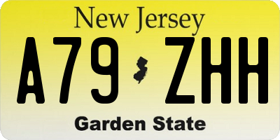 NJ license plate A79ZHH