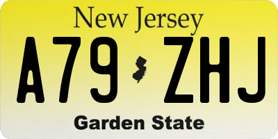 NJ license plate A79ZHJ